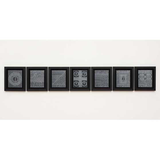 Rachid Koraïchi, From the series Mouchoirs d'espoir - Handkerchiefs of Hope (II) (set of 7), 2018 RK5035