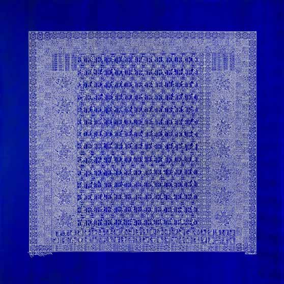 Rachid Koraïchi, Les ailes bleues des Anges (1) (The Blue of Angels' Wings), 2022 RK5057