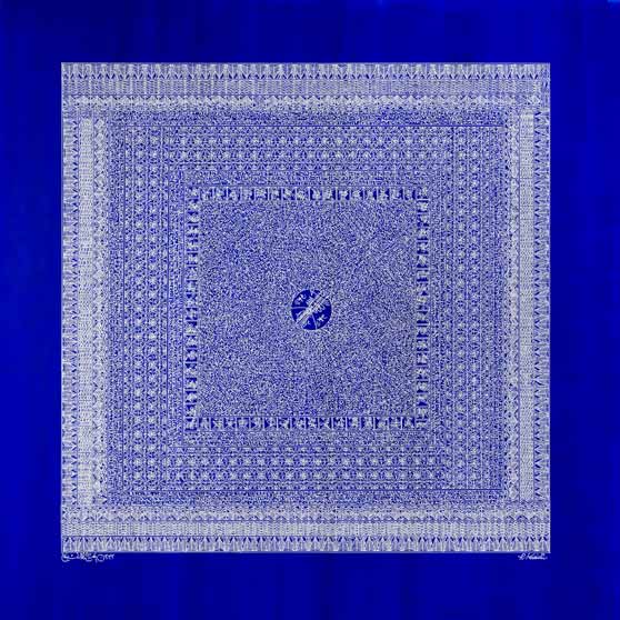 Rachid Koraïchi, Les ailes bleues des Anges (4) (The Blue of Angels' Wings), 2022 RK5060