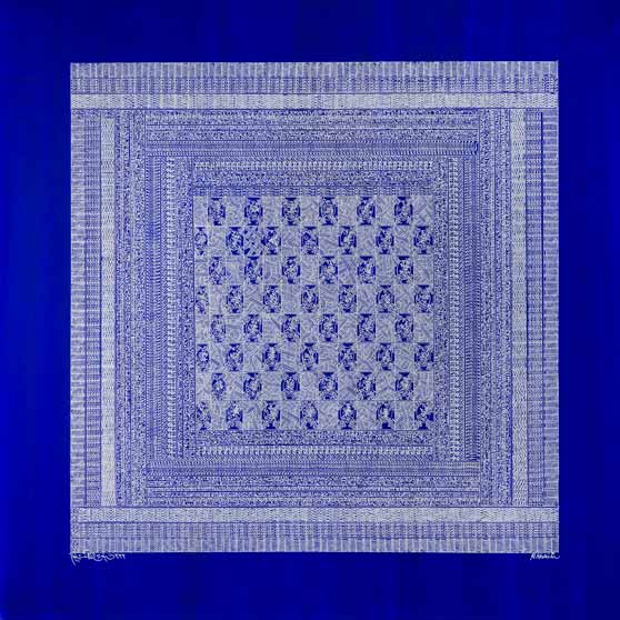 Rachid Koraïchi, Les ailes bleues des Anges (8) (The Blue of Angels' Wings), 2022 RK5064