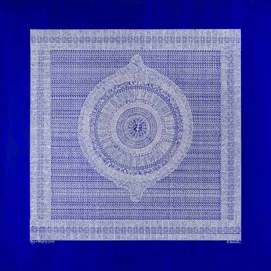 Rachid Koraïchi, Les ailes bleues des Anges (12) (The Blue of Angels' Wings), 2022 RK5068