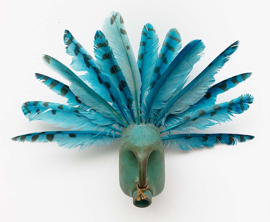 Romuald Hazoumè, Kind of Blue, 2021. Found objects, 38 x 55 x 18 cm. 
