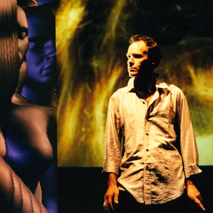 Greg Dugan, Virtual/Actor, Theater of All Possibilities, at the 25th Year Anniversary of October Gallery, 2004.