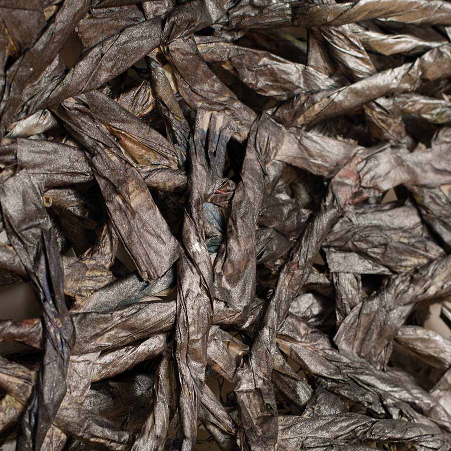 Nnenna Okore, Unleashed (detail), 2017. Newspaper, acrylic paint and wire, 366 x 457 x 69 cm.