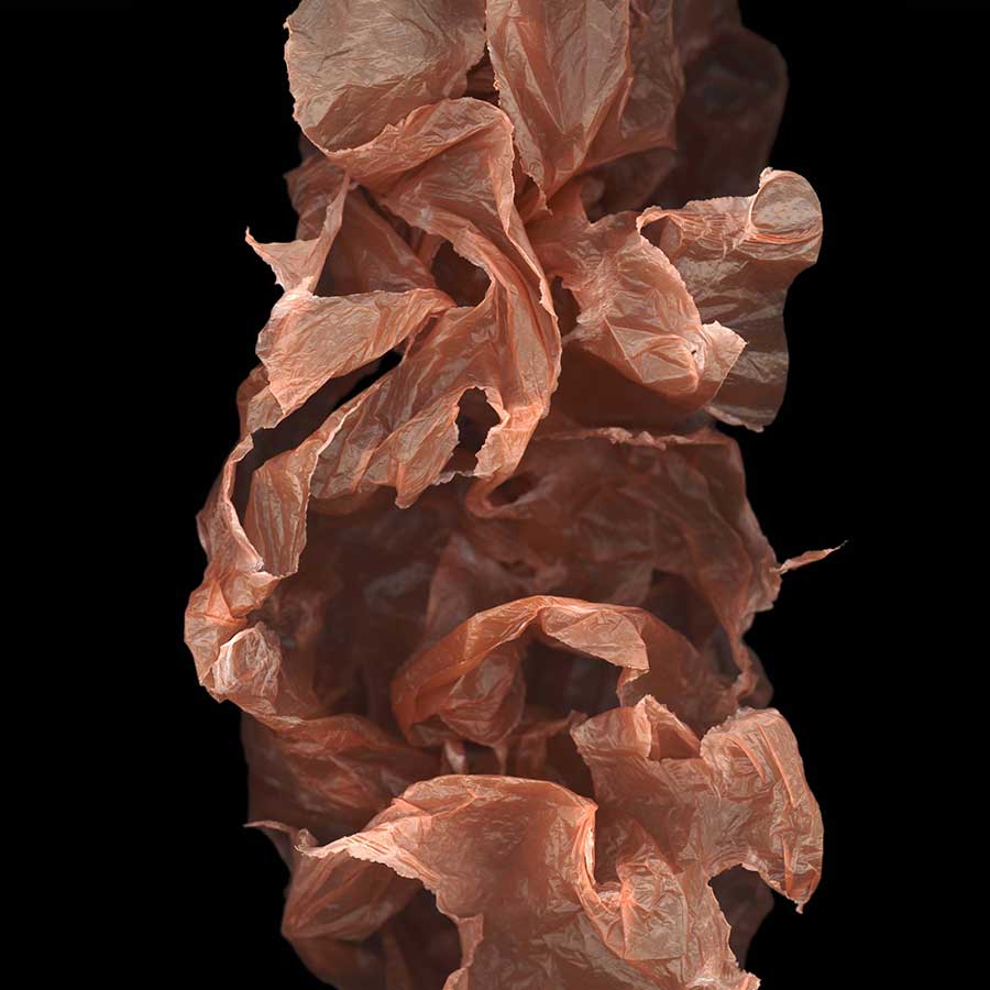 Huang Xu, Fragment No.9 (detail), 2007. Rice paper, 127 x 77 cm.